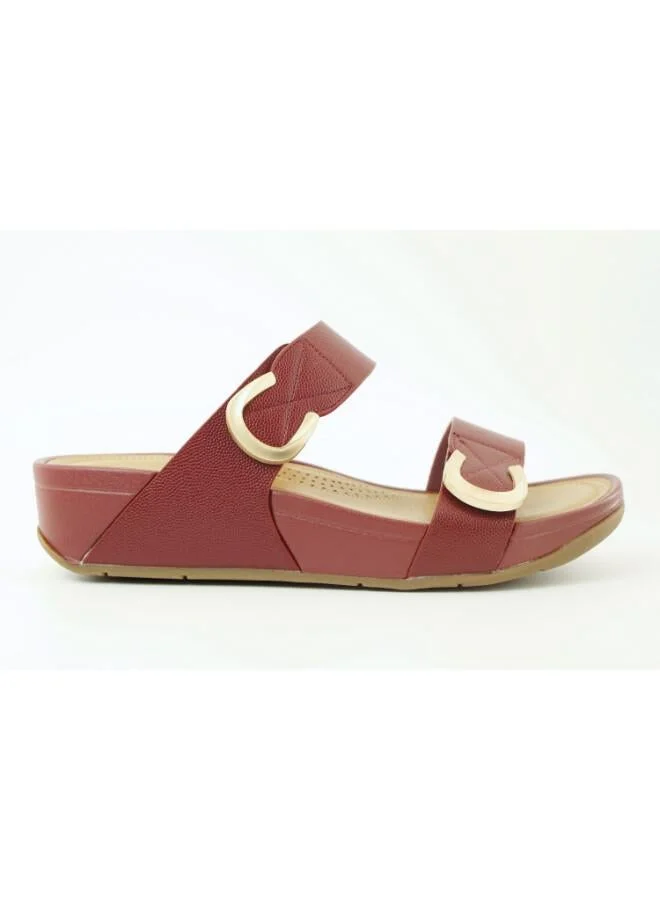 Zayna 221-364 Zayna Women's Slip-On Wedge Sandals 25ABT104 Red