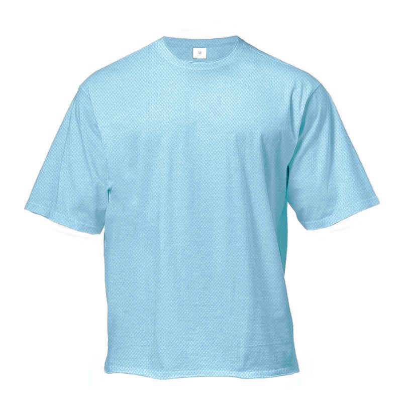 Large Size Oversized Solid Color Shoulder Loose Bodybuilding Fitness Short Sleeve T-shirt Men''s Mesh Breathable Half Sleeve - Image 1