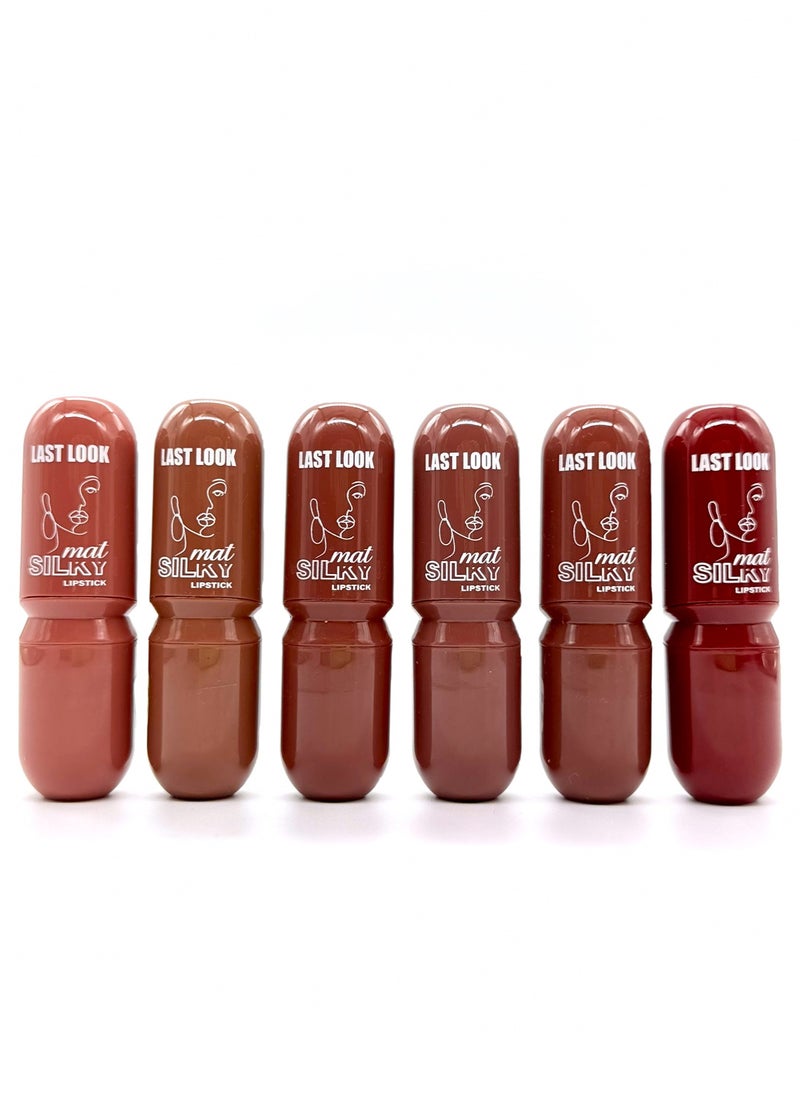 Last Look - Matte Silky Lipstick 6 Pcs - 6 Colors - Image 1