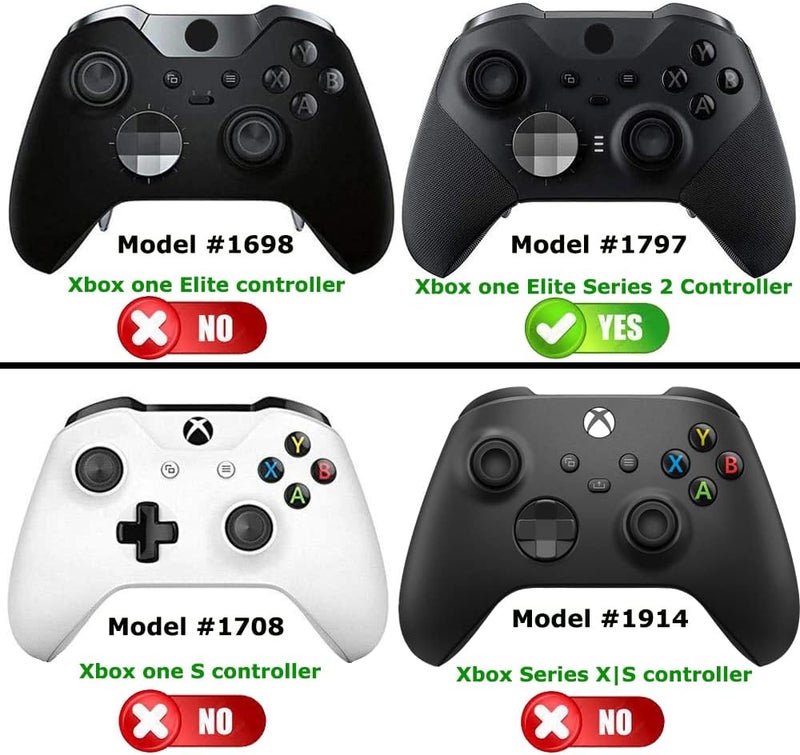 Deal4GO 2-Pack Short Concave Magnetic Analog Thumbstick Set Replacement for Xbox One Elite 2 Controller Standard Thumb Sticks Black (NOT FIT Elite 1698) - Image 2
