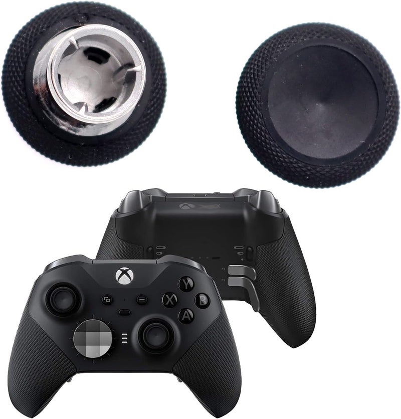 Deal4GO 2-Pack Short Concave Magnetic Analog Thumbstick Set Replacement for Xbox One Elite 2 Controller Standard Thumb Sticks Black (NOT FIT Elite 1698) - Image 1
