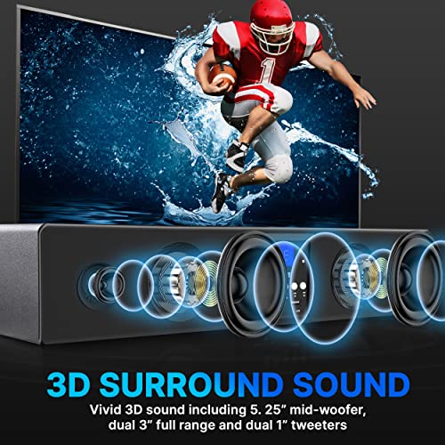 Pyle 3D Surround Bluetooth Soundbar - Sound System Bass Speakers Compatible to TV, USB, SD, FM Radio with 3.5mm AUX Input , Remote Control, For Home Theater - PSBV200BT,Black - Image 4