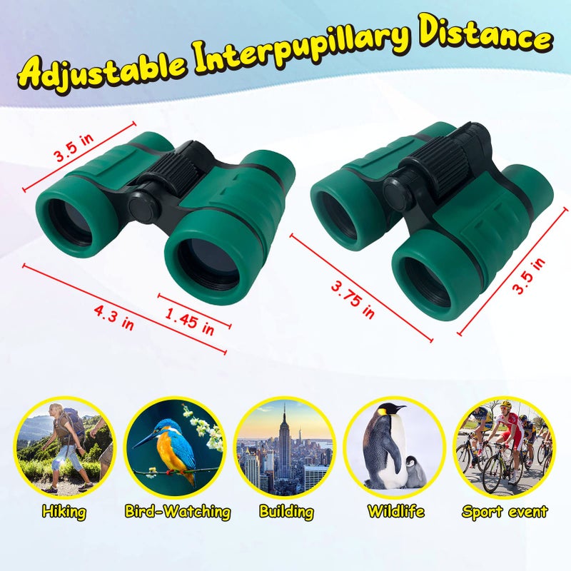 ESSENSON Binoculars for Kids Toys Gifts for Age 3-12 Years Old Boys Girls Kid Telescope Outdoor Toys for Sport and Outside Play Hiking, Bird Watching, Travel, Camping, Birthday Presents (Forest Green) - Image 3