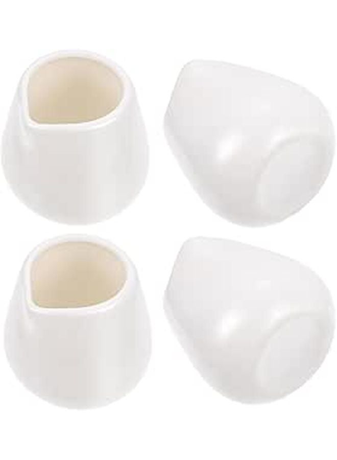 White Porcelain Creamer Jugs Set of 4 Medium Ceramic Milk and Sauce Cups - Image 1