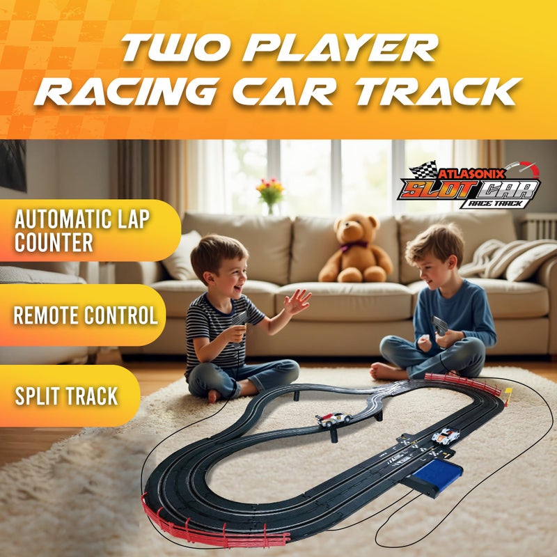 Atlasonix Slot Car Race Track Sets, Slot Cars - Electric Race Car Track Set, 4 High Speed Cars Tracks for Kids, Remote Control Car, Gifts Toys for Boys - 115' Racetrack - Image 5