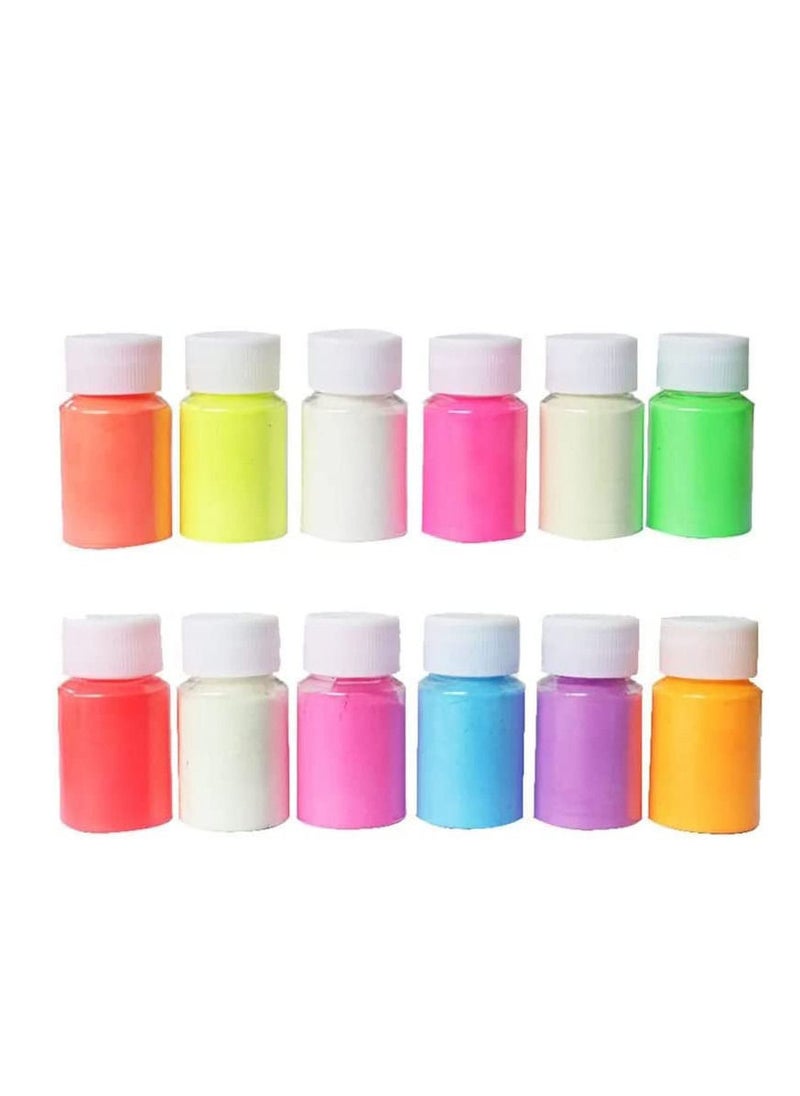 Generic Resin Art Glowing Mica Color Powder Set Of 20ml x 12 Colors  - Image 1