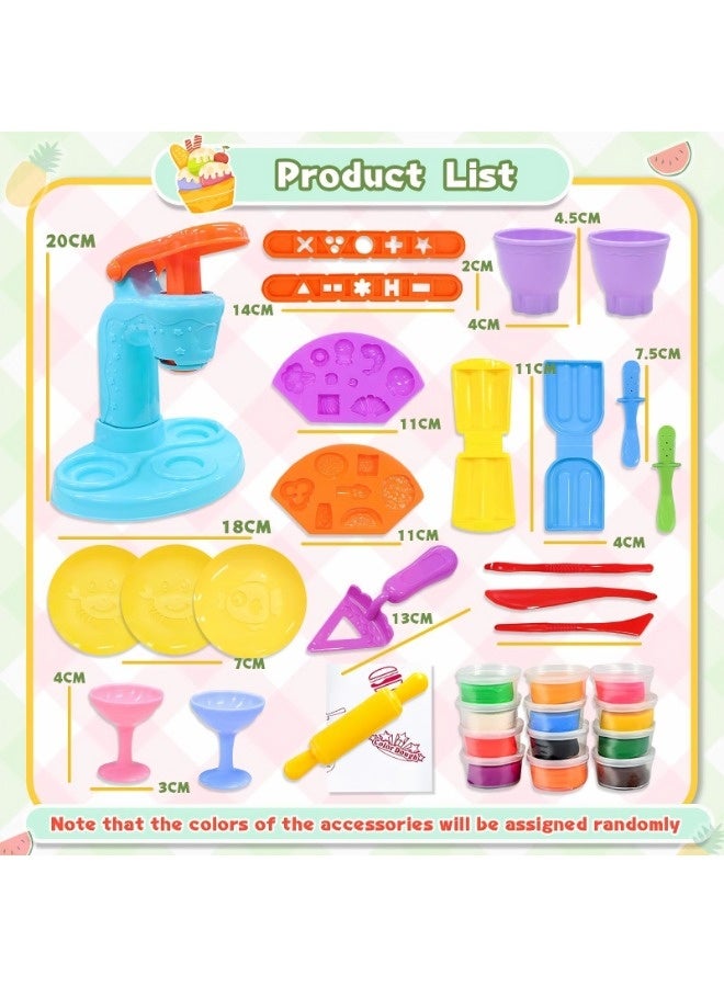 Vixplorn 34 Pcs Ice Cream Play Color Dough Sets for Kids Ages 3-8, Kitchen Creations Dough Tool Sets for Kids Boys Girls 3-8 Years Old（12 Clay） - Image 4