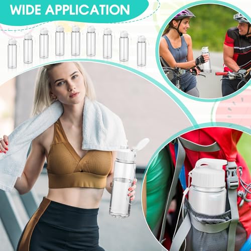 Maxcheck 30 Pieces Water Bottle Bulk 17 oz Plastic Sports Water Bottles Bulk with Handle Strap Lightweight Leakproof Drink Flip Top for Adults Fit Gym(Classic Style,White) - Image 3