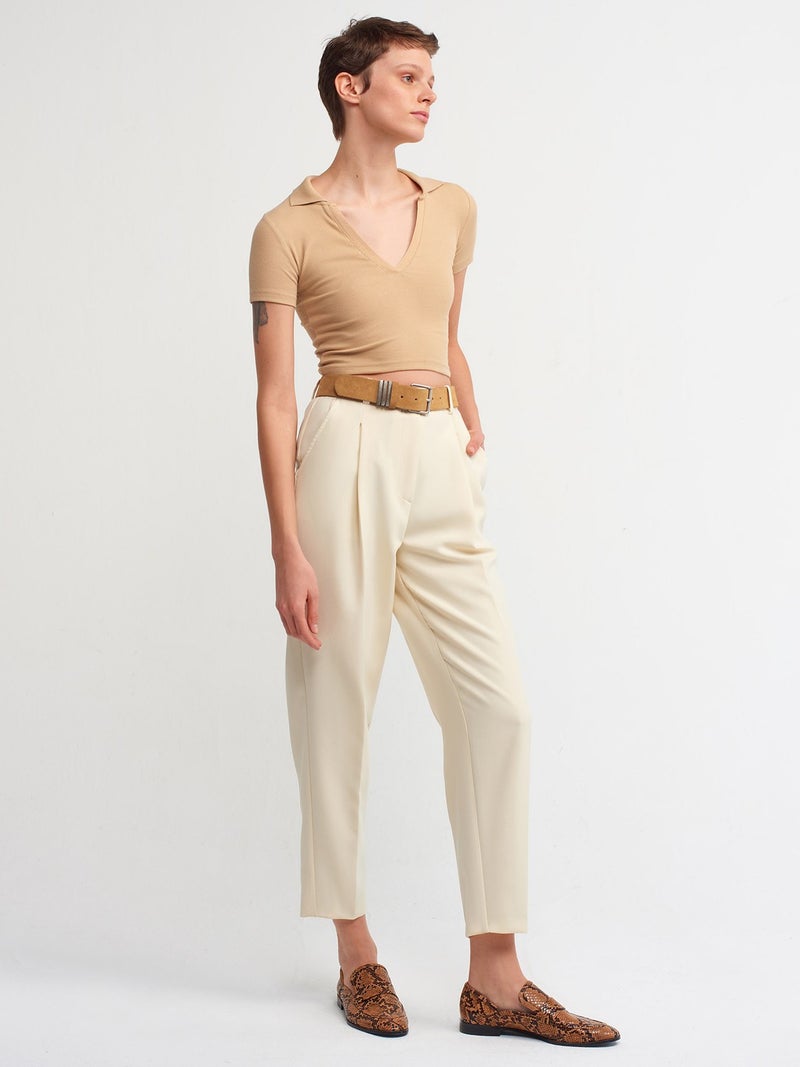 Dilvin 3775 Polo Neck T-Shirt-Camel  - Image 4