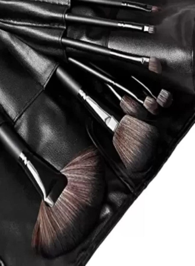 FEELHIGH مجموعة فرش مكياج احترافية من فيلهاي، 24 قطعة، باللون الأسود الفاحم مع علبة (عبوة من 24 قطعة) - Image 5