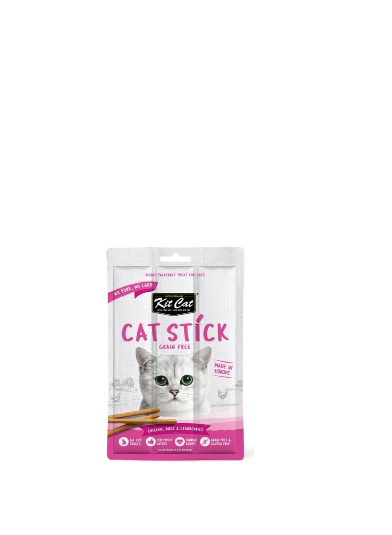 Kit Cat Grain Free Cat Stick Chicken, Duck & Cranberries 15g