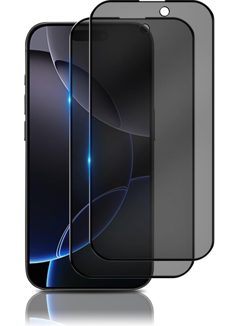 Captaintech 2 Pack iPhone 16 Pro Privacy Screen Protector (6.3 Inch)Anti-Scratch, 9H Hardness Tempered Glass - Image 1