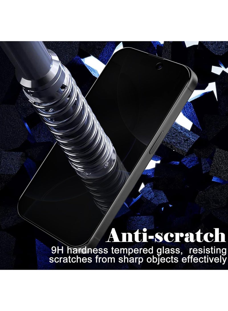 Captaintech 2 Pack iPhone 16 Pro Privacy Screen Protector (6.3 Inch)Anti-Scratch, 9H Hardness Tempered Glass - Image 5