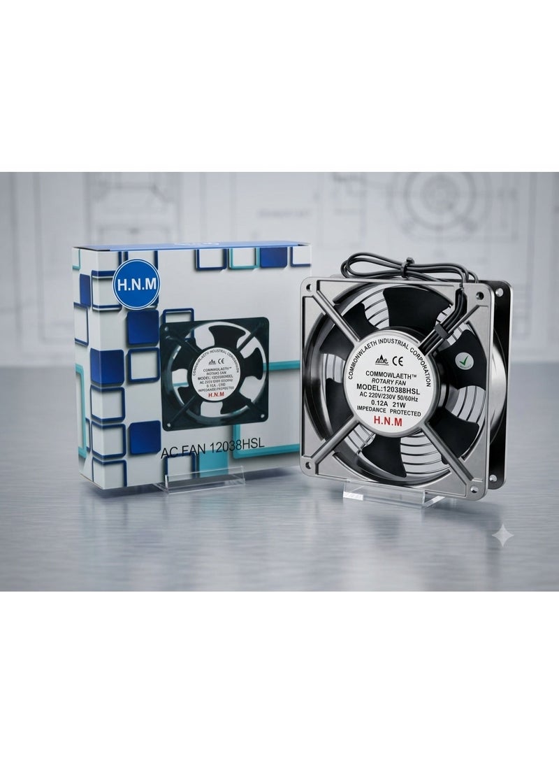 HNM H.N.W 120x120x38mm Industrial Cooling Fan | AC 220/230V High Performance Axial Fan - Image 1