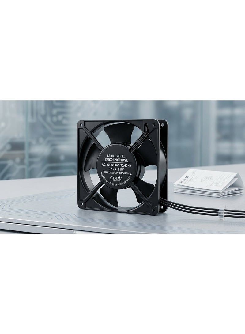 HNM H.N.W 120x120x38mm Industrial Cooling Fan | AC 220/230V High Performance Axial Fan - Image 2