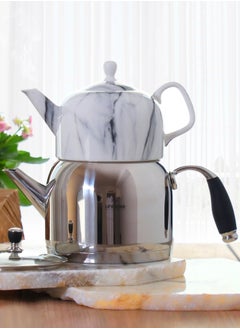 2Litre Induction Bottom Kettle with 0.8 Liter Porcelain Teapot - 18/10 Stainless Steel Kettle with Food Grade Porcelain Teapot - Easy Grip Rubberized Handle - pzsku/Z6E91975A1D630820DE1FZ/45/_/1728282187/b073a7ee-cae9-449e-bbdd-df83e0e36af8