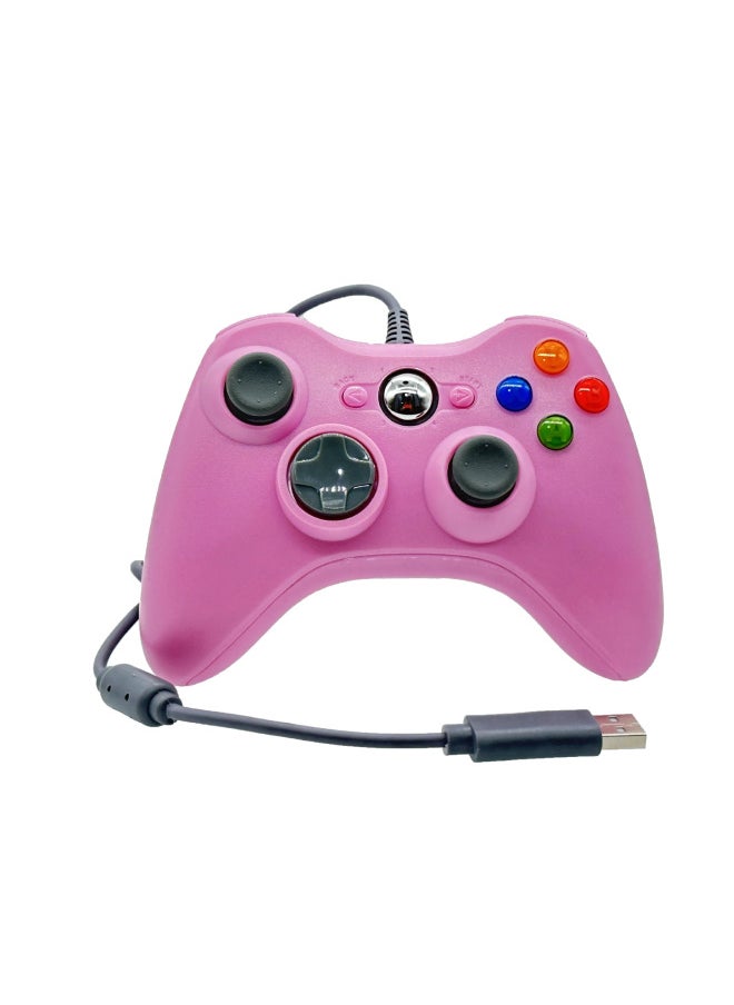 Generic Xbox360 Controller For Pc360tvbox Computer Android Tv Gaming Steam Ps3 Digital Computer Game Controller-Product Color:Xbox360 Host/pc Dedicated Wired (pink With Packaging)  - Image 1