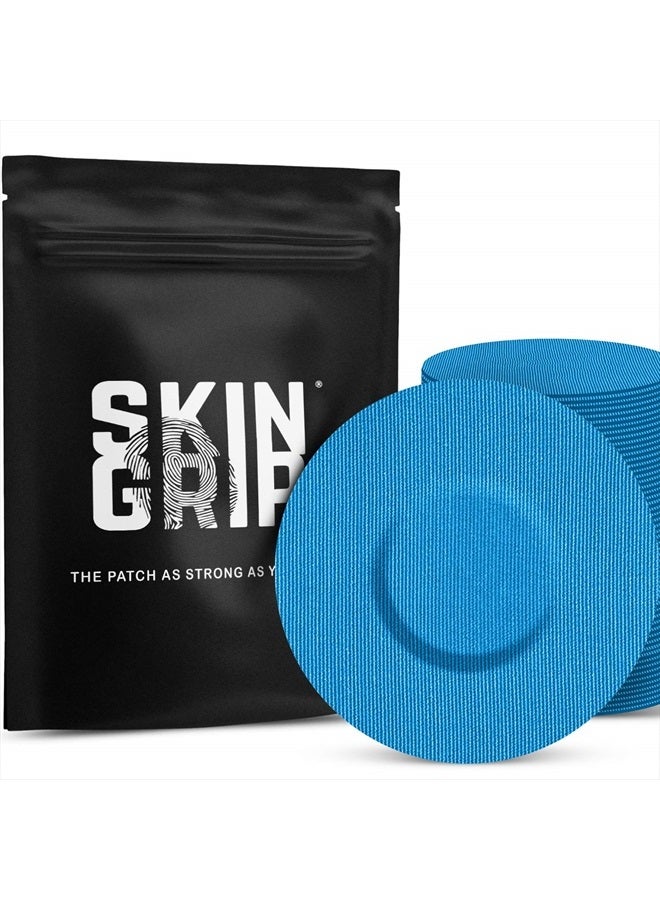 SKIN GRIP Adhesive Patches for Freestyle Libre 2 – Waterproof & Sweatproof for 10-14 Days, Pre-Cut Adhesive Tape, Continuous Glucose Monitor Sensor Cover – 20 Pack, Blue - Image 1