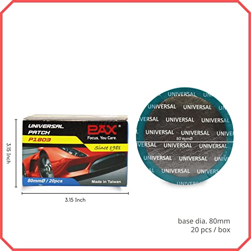 PAX 20 Pcs 80mm Round Universal Tire and Tube Patch Repair Kits, for Radial and Bias Tires Truck, Tractor, Agricultural Vehicles, Motorcycle, BMX, ATVs, River Floating, Inflatable Rubber - Image 2