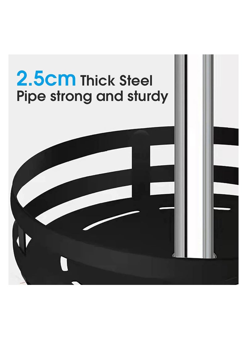 Metal 2 Level Rotating Spice Rack, 360 Degree Adjustable Height Kitchen Cabinet Rotating Rack