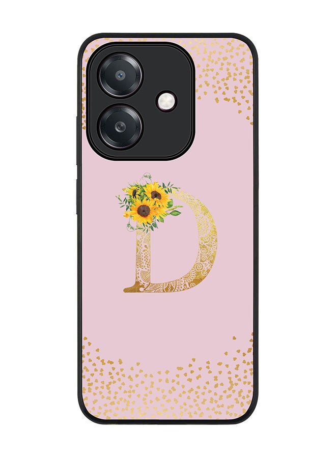Stylizedd For Oppo A5i Case,Slim fit Camera Protection, Shockproof Thin Phone cover  - Custom Floral Monogram - D  (Pink )