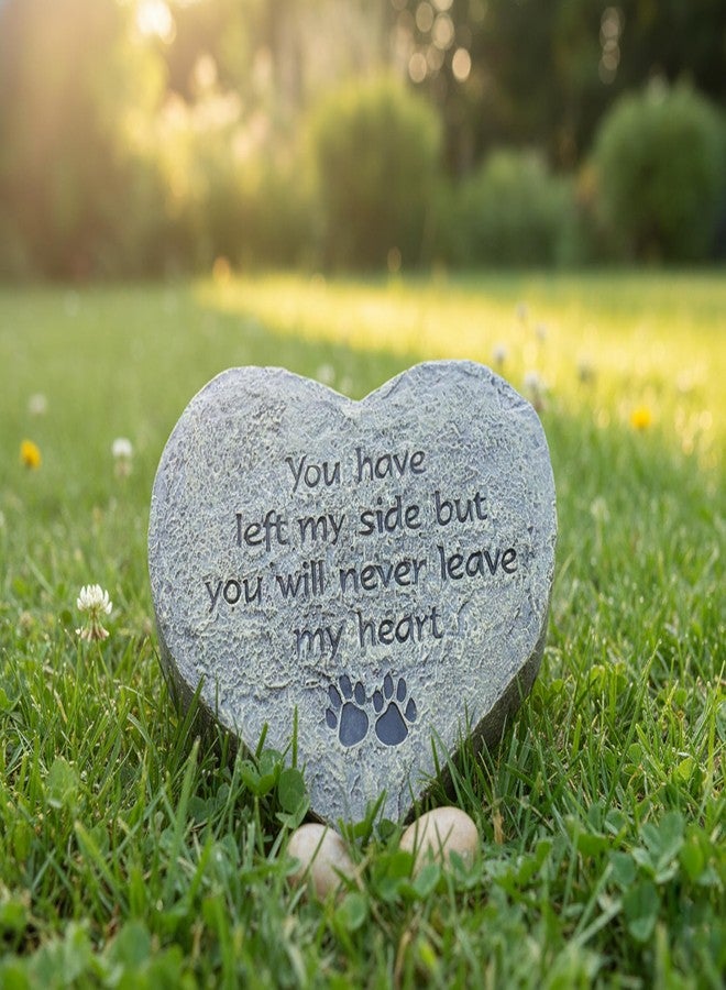 Dog Speak Pet Memorial Stone - You Have Left My Side But You Will Never Leave My Heart - Paw Prints Bereavement Memorial Gift for Pet Loss & Remembrance - Image 5