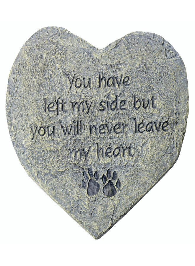 Dog Speak Pet Memorial Stone - You Have Left My Side But You Will Never Leave My Heart - Paw Prints Bereavement Memorial Gift for Pet Loss & Remembrance - Image 1