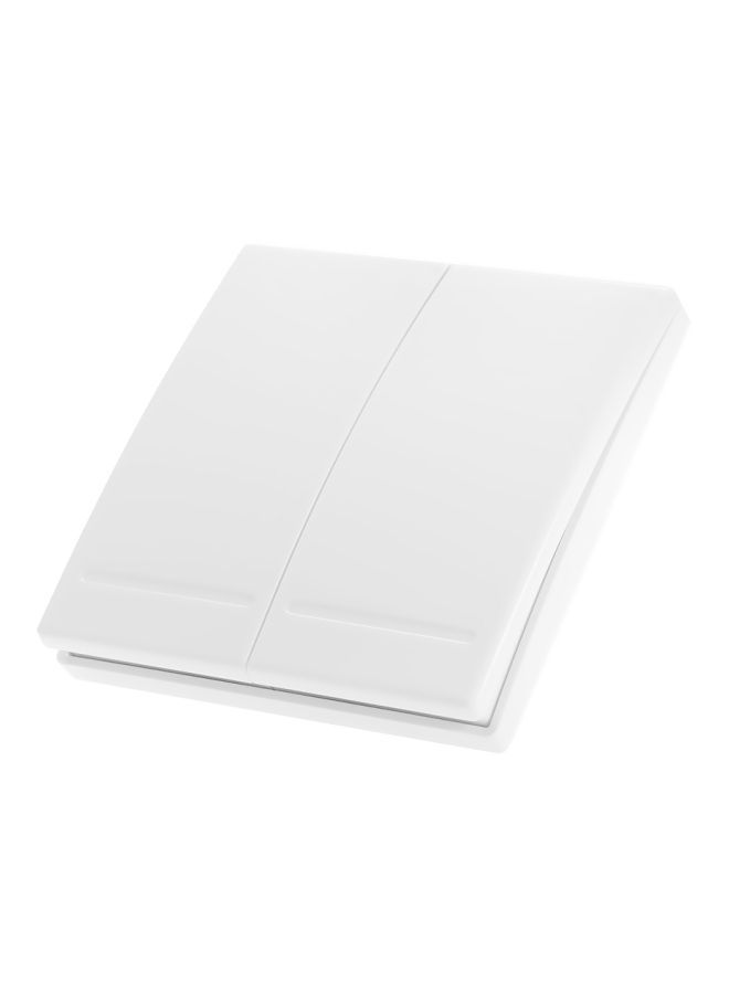 NIBEMINENT 2-Gang Push Button Remote Controller Wall Light White  - Image 1