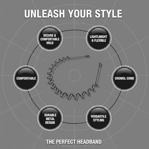Asltw 2 PCS Metal Hair Band for Men Headband Women Bands, Head Bands for Women's Hair Non Slip, Unisex Black Simple Fashion Hair Bands, Outdoor Sports Headbands Hoop Accessories - Image 4