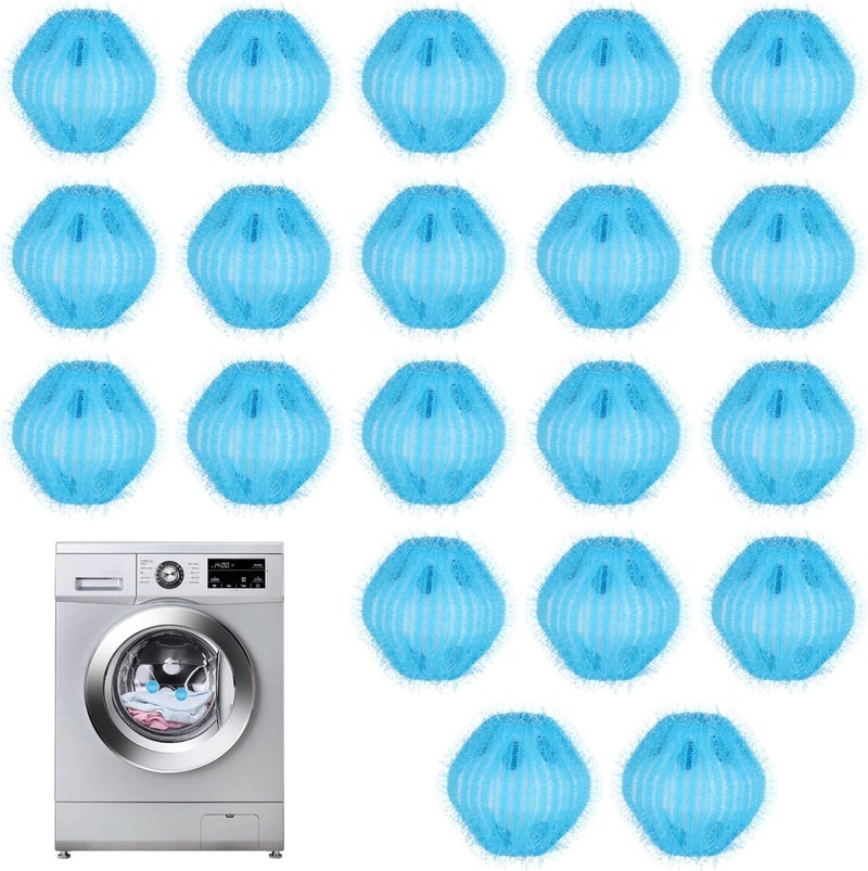 20 Pcs Sky Blue Pet Hair Remover Laundry Balls, 1.6In Zappers for Easy Dirt and Hair Removal in Laundry - Image 2