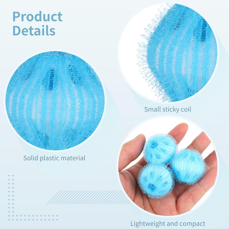 20 Pcs Sky Blue Pet Hair Remover Laundry Balls, 1.6In Zappers for Easy Dirt and Hair Removal in Laundry - Image 5