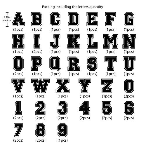 Magfok Iron on Transfer Flock Letter & Number 1-3/4-Inch for Clothing (Gold - 3 Sheet) - Image 2