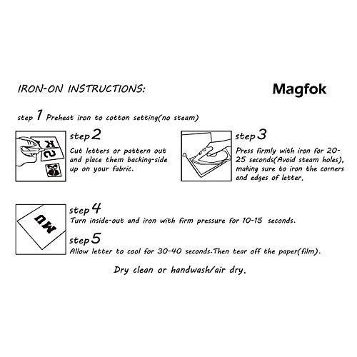 Magfok Iron on Transfer Flock Letter & Number 1-3/4-Inch for Clothing (Gold - 3 Sheet) - Image 3
