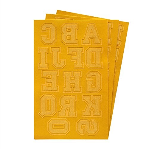Magfok Iron on Transfer Flock Letter & Number 1-3/4-Inch for Clothing (Gold - 3 Sheet) - Image 4