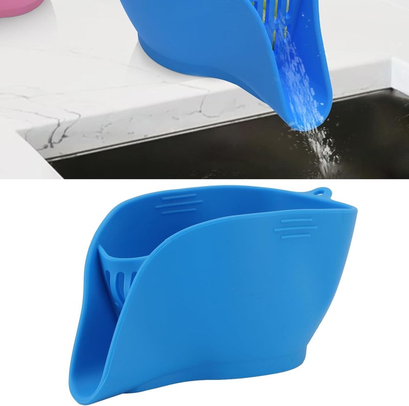 Silicone Drain Basket, Multifunctional Kitchen Tool for Washing Fruits Vegetables and Pasta, Compact Design with Food Grade Silicone for and Sink Edge Placement - Image 3