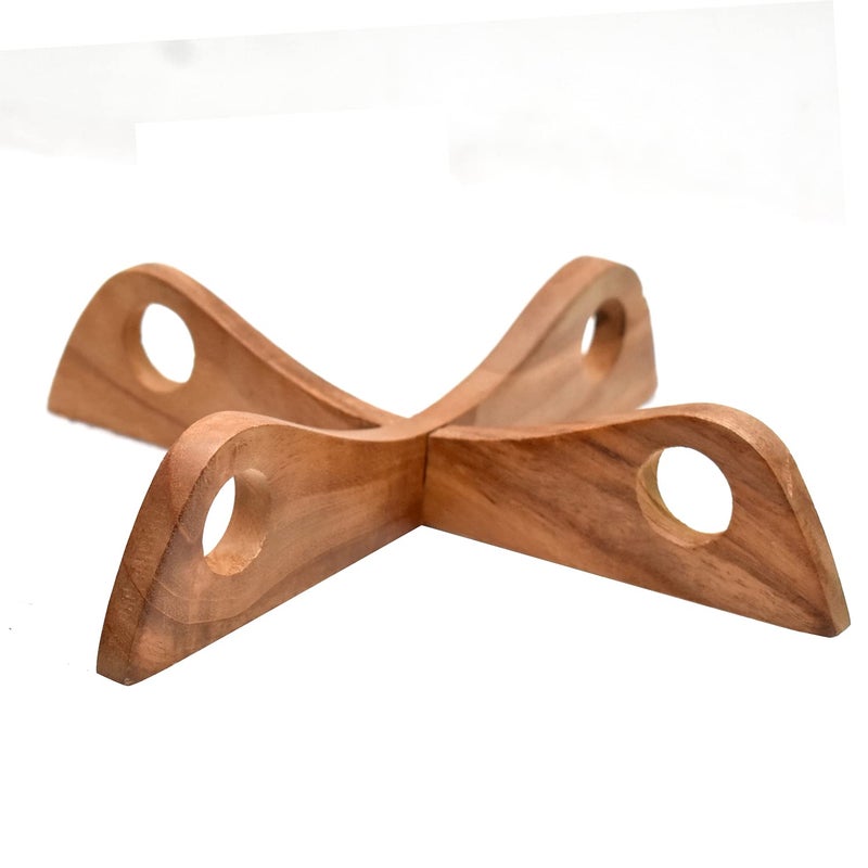 natureCRAFTS natureCRAFTS Wooden Trivet Reversible for Pan Pot Holder Detachable Heat Resistant Hot Pans NonSlip Pot Holders Placemat for Bowl Dishes Kitchen Cooking Dining Fry Pan Stand  - Image 2