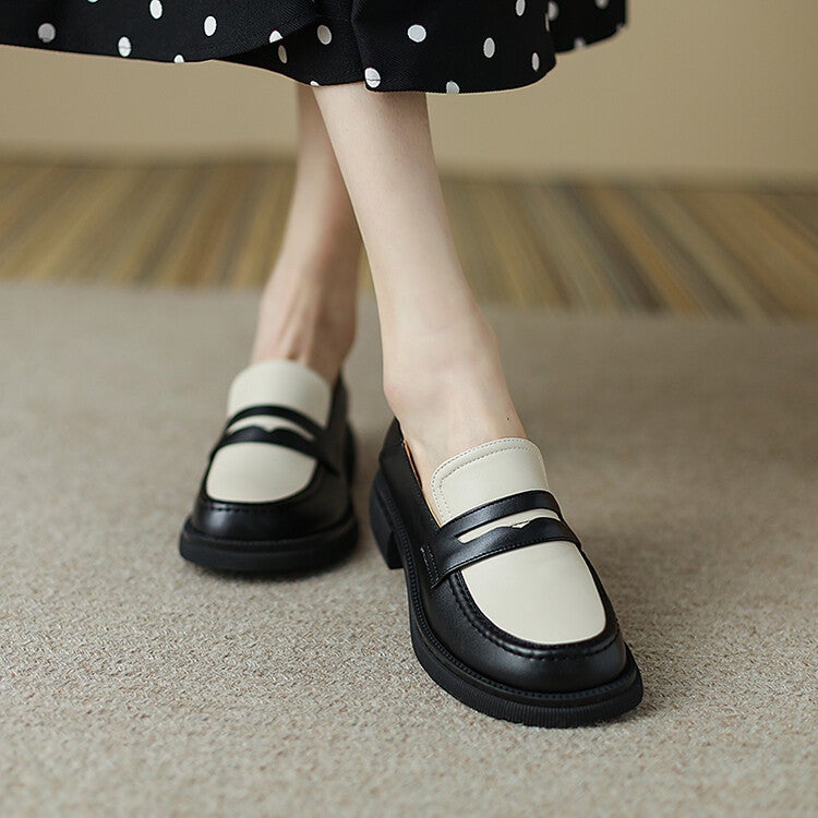 Dropshopping 2022 New 31-43 Size Solid Color Chunky Heel Daily Shoes - Image 3