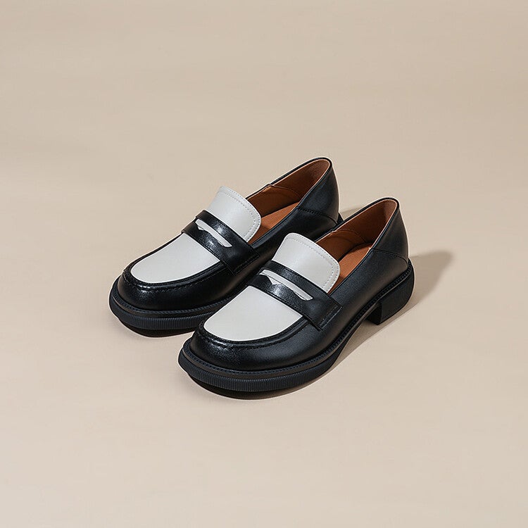 Dropshopping 2022 New 31-43 Size Solid Color Chunky Heel Daily Shoes - Image 1