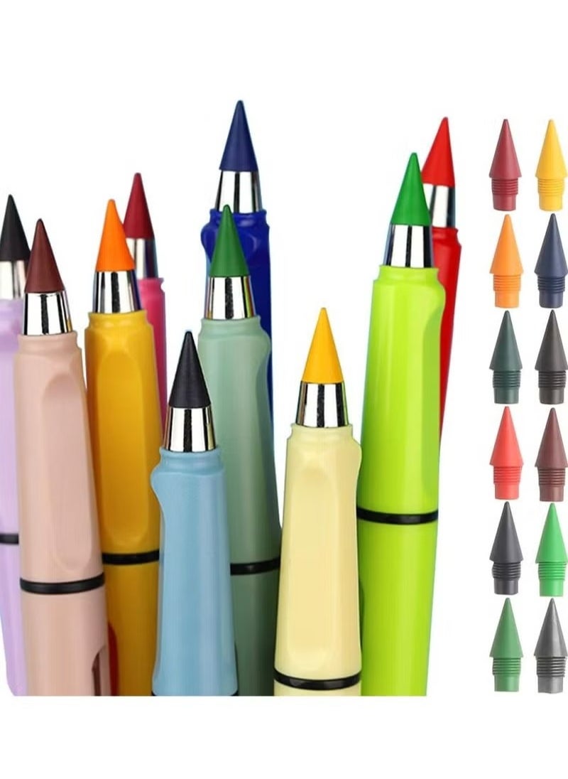 Generic 6 Sets Inkless Magic Pencil, Unlimited Writing Pencil, Everlasting Pencil Eternal, with Eraser Tree-Friendly Cute Forever Pencil, for Writing Drawing with Extra 6 Eraser & 18 Colored Replaceable Nibs  - Image 5