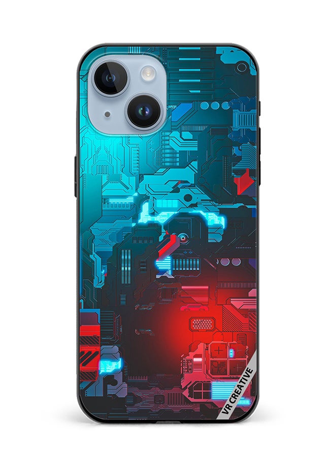 VR CREATIVE Protective Case Cover For Apple iPhone 15 Plus Tech M7 Design  Multicolour - Image 1