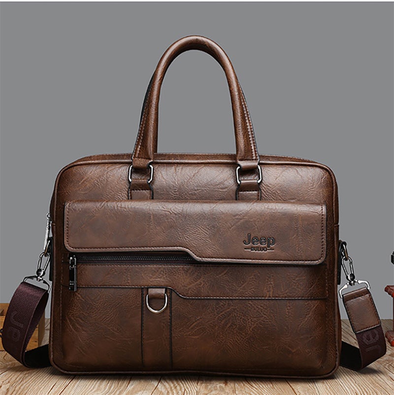 Classic Business Meeting Bidding Handbag South Korea Tote Shoulder Messenger Bag Commuter Briefcase Logo - Image 1