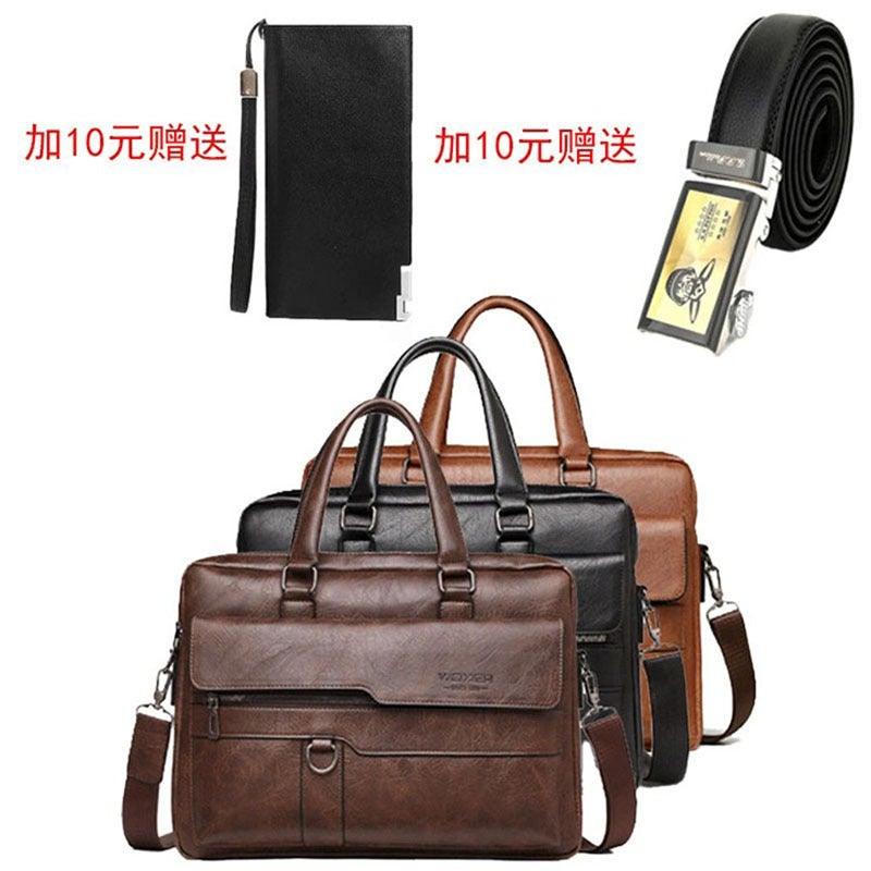 Classic Business Meeting Bidding Handbag South Korea Tote Shoulder Messenger Bag Commuter Briefcase Logo - Image 5
