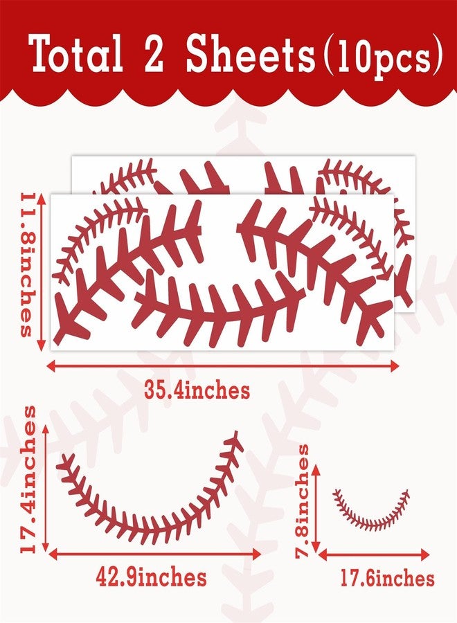THEYGE Large Baseball Wall Decals - Vinyl Stitches for Ceiling, Big Peel and Stick Lace Sport Stickers for Boys Room, Teens Kids Bedroom, Playroom Decor - Image 5