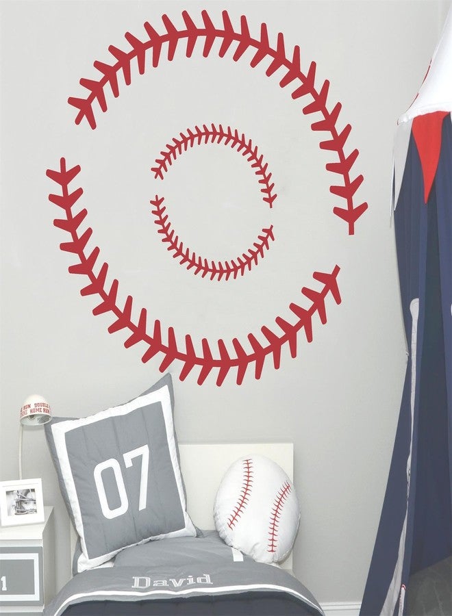 THEYGE Large Baseball Wall Decals - Vinyl Stitches for Ceiling, Big Peel and Stick Lace Sport Stickers for Boys Room, Teens Kids Bedroom, Playroom Decor - Image 3