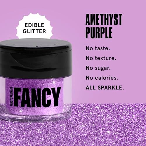 Fancy Sprinkles Amethyst Purple Premium Edible Glitter, 100% Edible Glitter for Sparkling Food & Drinks No Taste or Texture (4gm) - Image 2