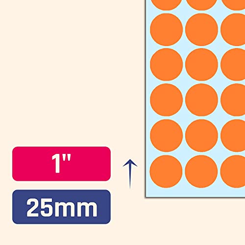 True-Ally 2000 Piece Orange Color 1 Inch/25mm Round Dot Sticker Self Adhesive Labels Writable Surface for Kids Activity, File Classification, Calendar Planner (Orange) - Image 2