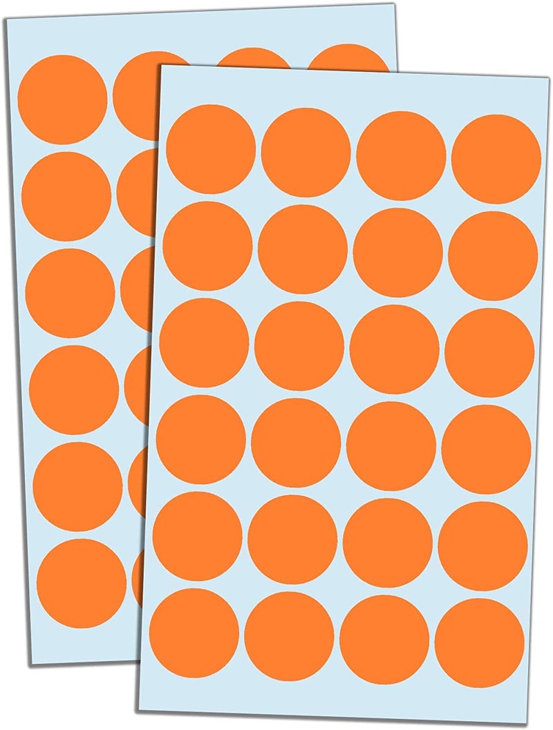 True-Ally 2000 Piece Orange Color 1 Inch/25mm Round Dot Sticker Self Adhesive Labels Writable Surface for Kids Activity, File Classification, Calendar Planner (Orange) - Image 1