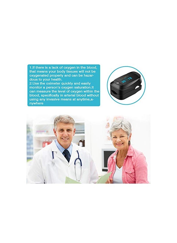 Generic Fingertip Blood Oxygen Saturation, Perfusion Index And Heart Rate Monitor With OLED Display Used Indoor Or Outdoor Exercise For Adult And Child, Gift  - Image 2