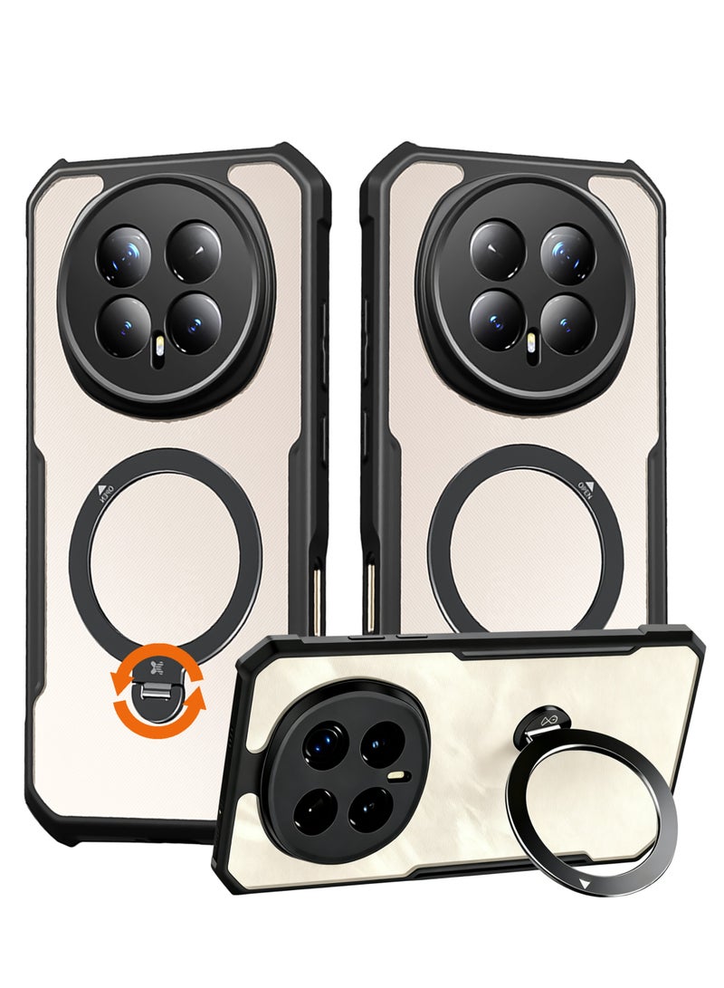 For Honor Magic 8 Pro Case, 360° Rotatable Holder Stand Back Cover, TPU+PC Shockproof Mobile Cover, Matte translucent Anti-Fingerprint Material, Anti-Yellowing Slim Fit Protection Casing - Image 1