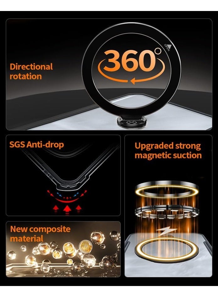 For Honor Magic 8 Pro Case, 360° Rotatable Holder Stand Back Cover, TPU+PC Shockproof Mobile Cover, Matte translucent Anti-Fingerprint Material, Anti-Yellowing Slim Fit Protection Casing - Image 3